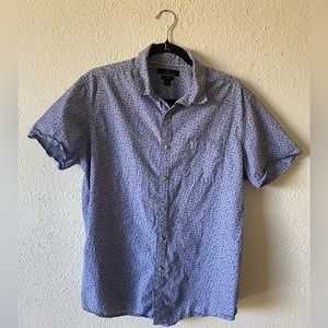 Marc Anthony Slim Fit Blue Floral Short Sleeve Button Up Men’s Size Large